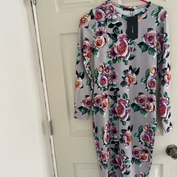 SOLD! Dress bodycone floral Zara size L - Picture 7 of 8